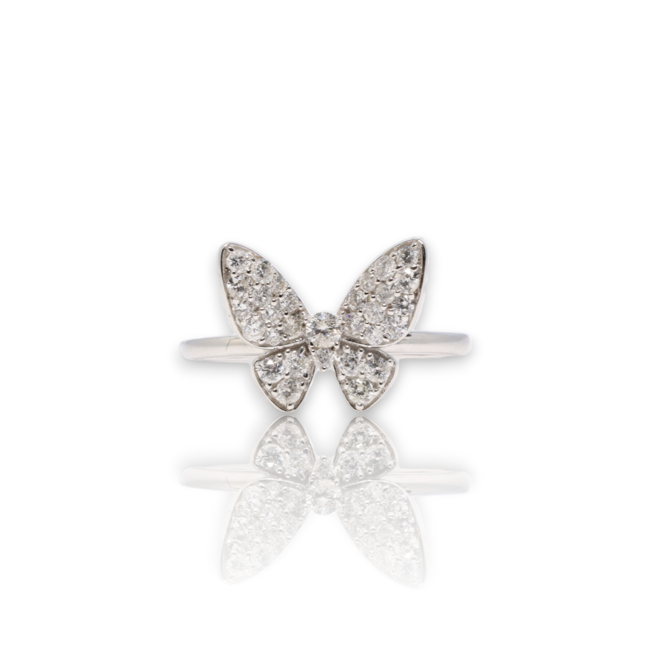 “BUTTERFLY” 18KT WHITE GOLD AND DIAMOND RING