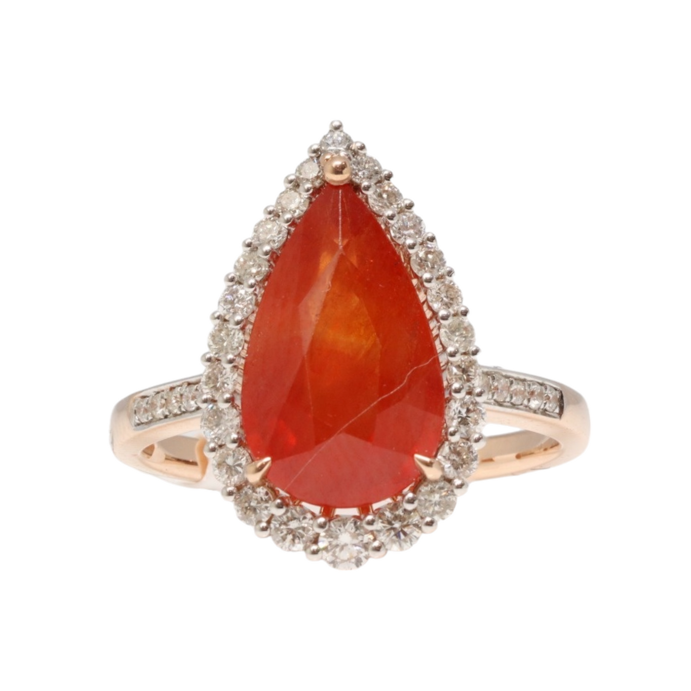 Pear Ruby and Diamond Ring