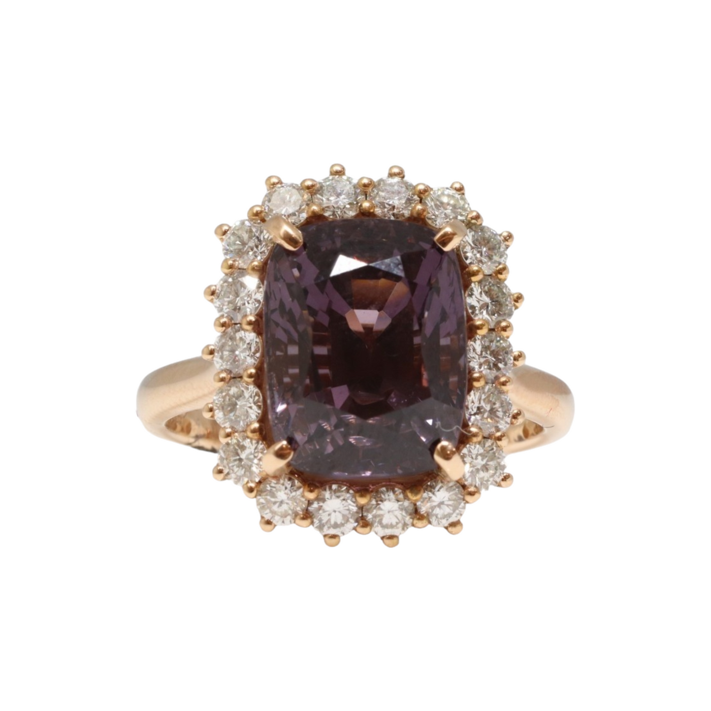 Spinel and Diamond Ring GRS Certified