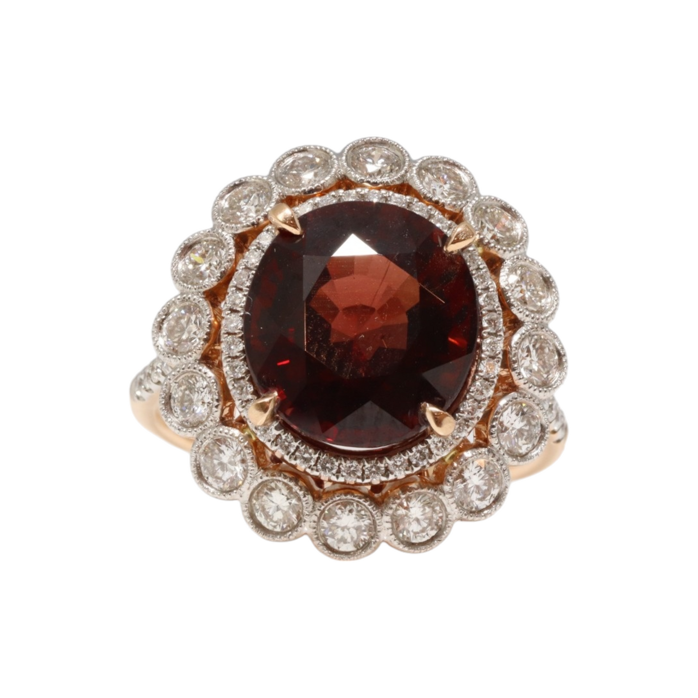 BURMA MYANNAR SPINEL AND DIAMOND RING (AIGS CERTIFIED)