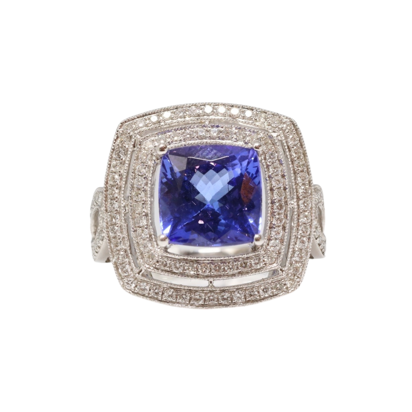 TANZANITE AND DIAMOND RING