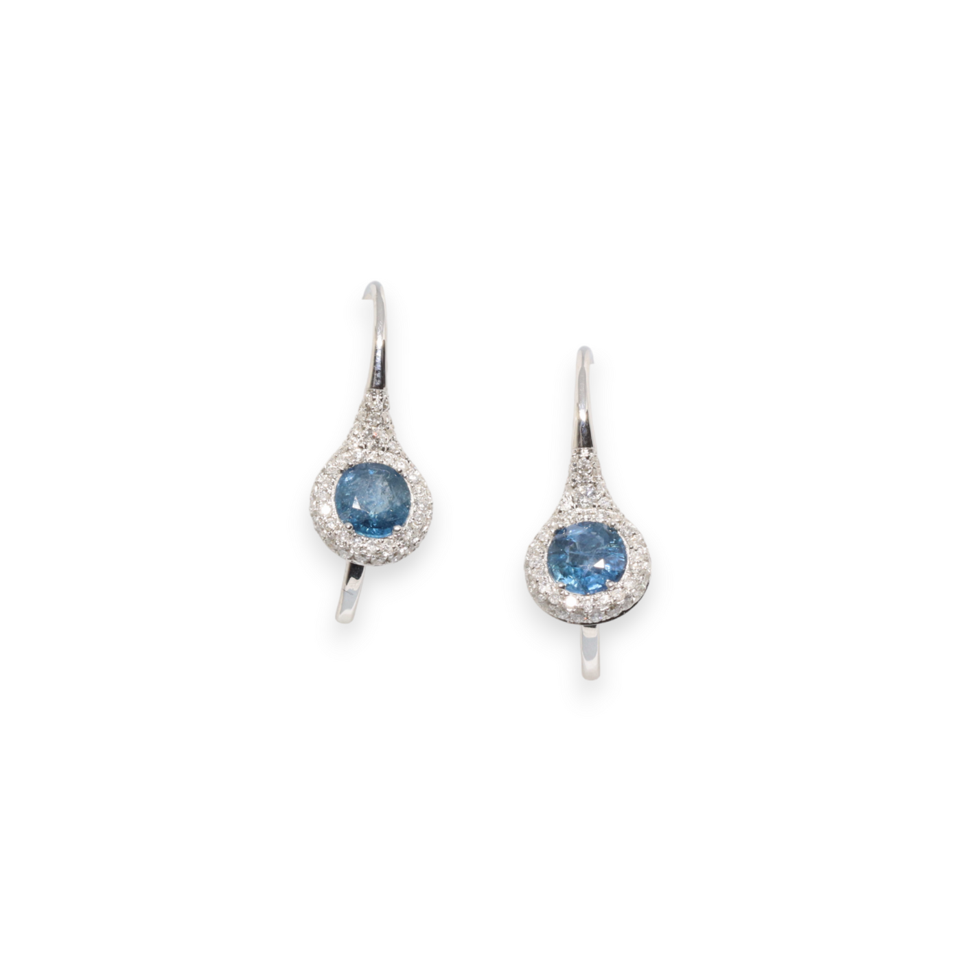 18CT WHITE GOLD UNHEATED SAPPHIRE BURMA NO HEAT EARRINGS