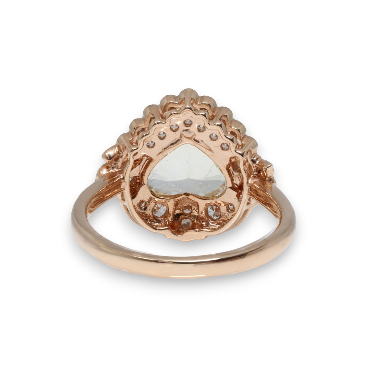 14CT ROSE GOLD, DIAMOND AND SAPPHIRE RING