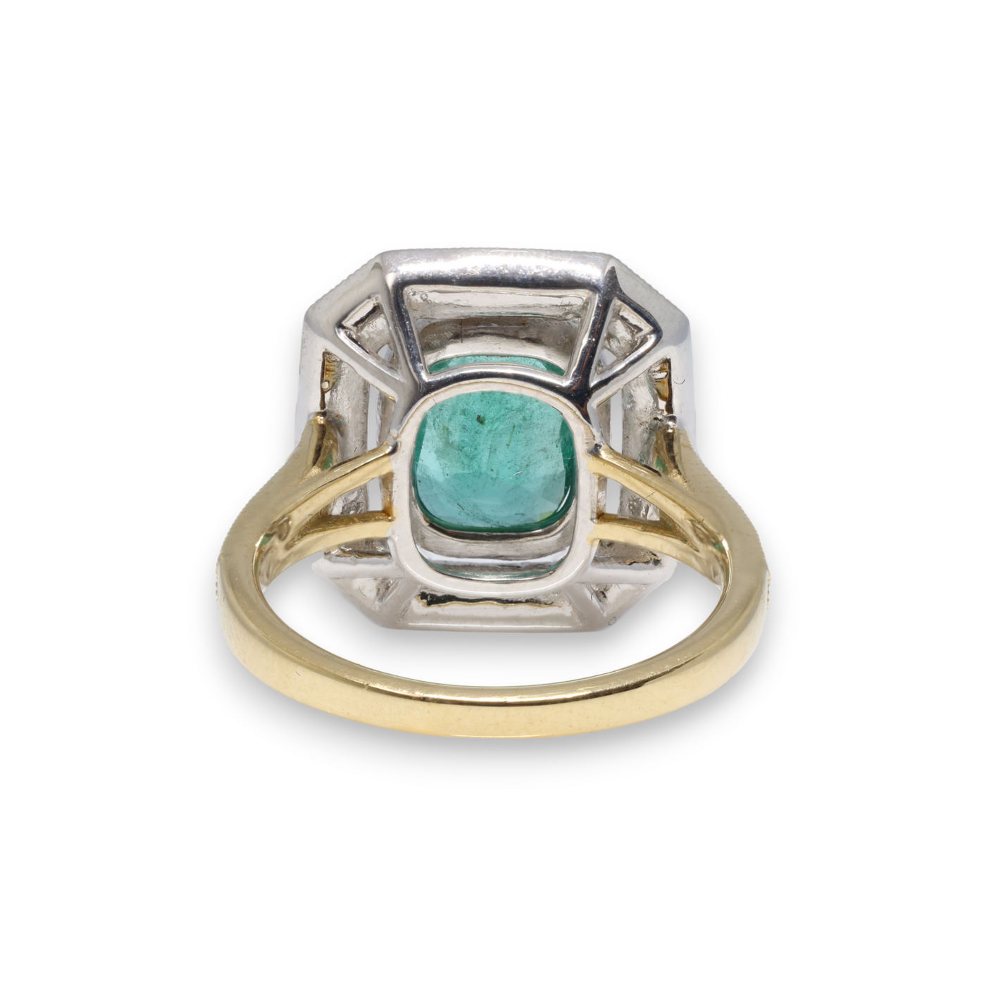 18CT ROSE/WHITE GOLD AQUAMARINE AND DIAMOND COCKTAIL RING