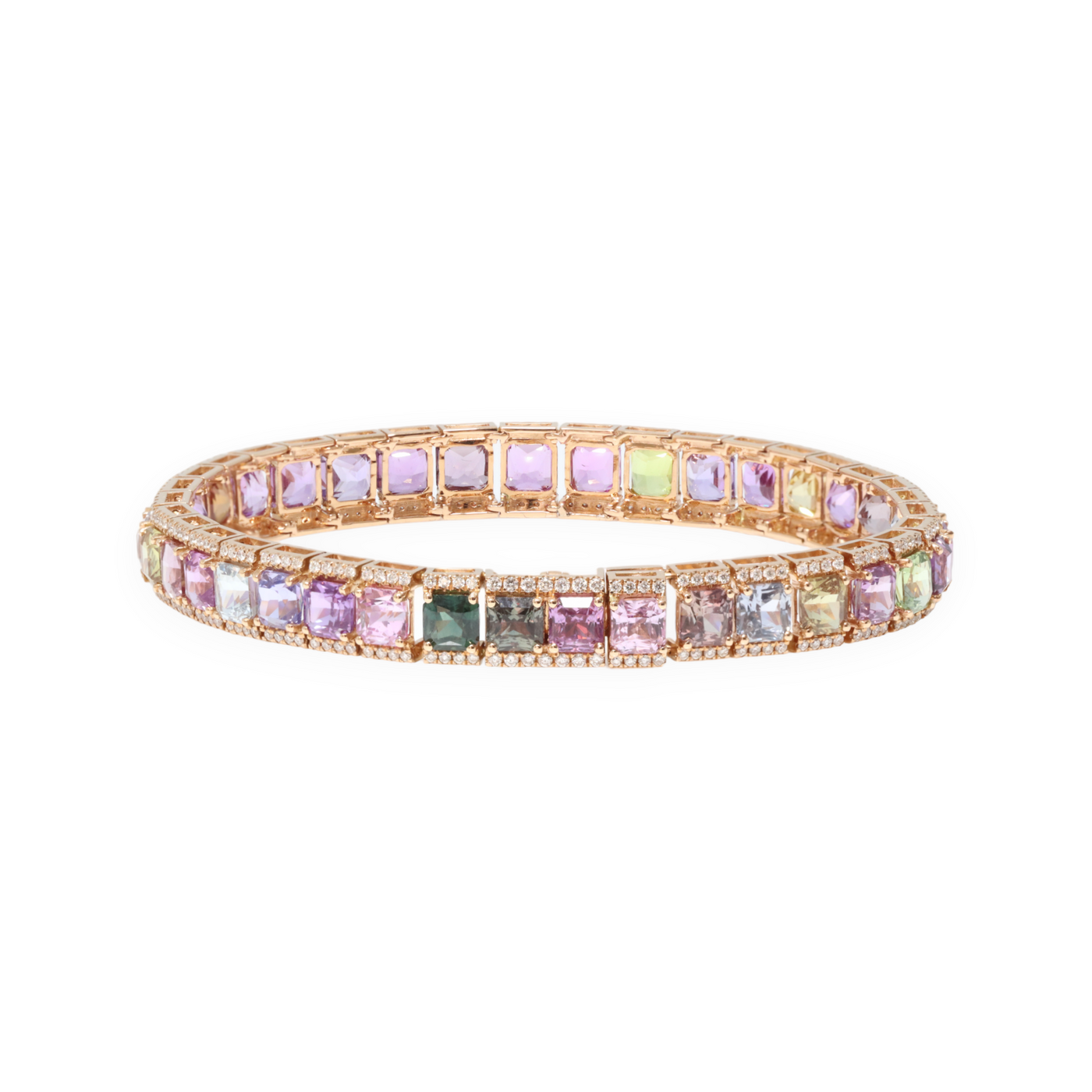 ROSE GOLD SAPPHIRE AND DIAMOND BRACELET