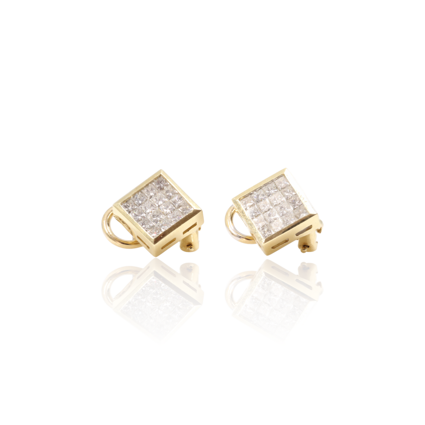 14CT YELLOW GOLD DIAMOND EARRINGS