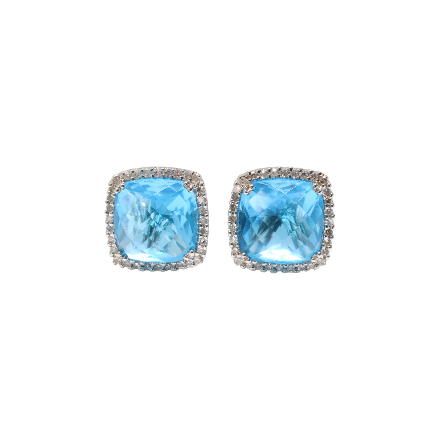 TOPAZ AND DIAMOND EARRINGS