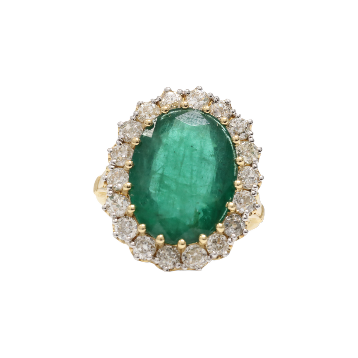 EMERALD AND DIAMOND DRESS RING