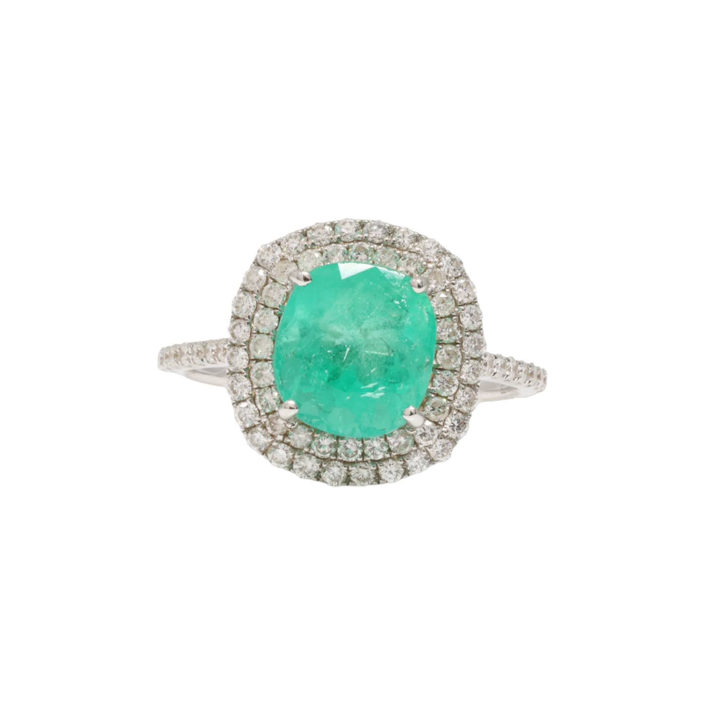 COLOMBIAN EMERALD AND DIAMOND RING