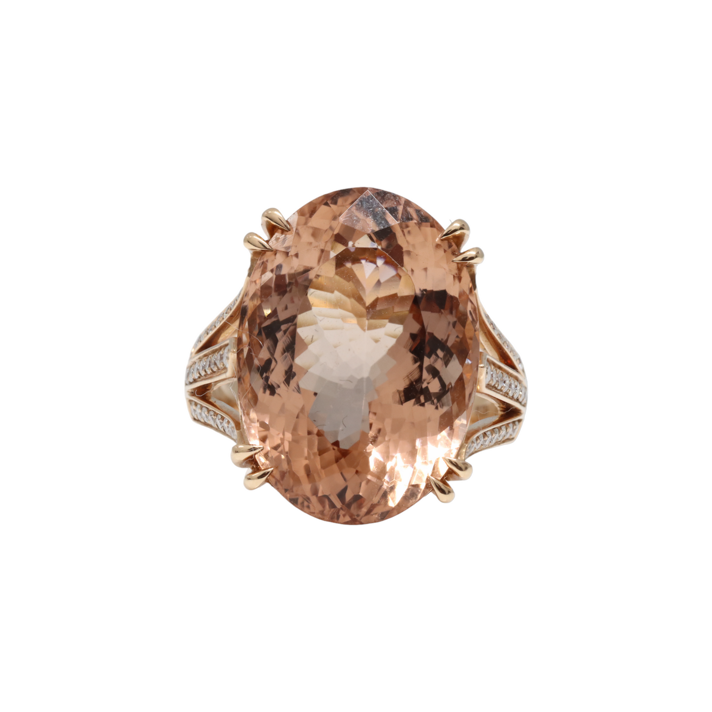 ROSE GOLD MORGANITE AND DIAMOND RING