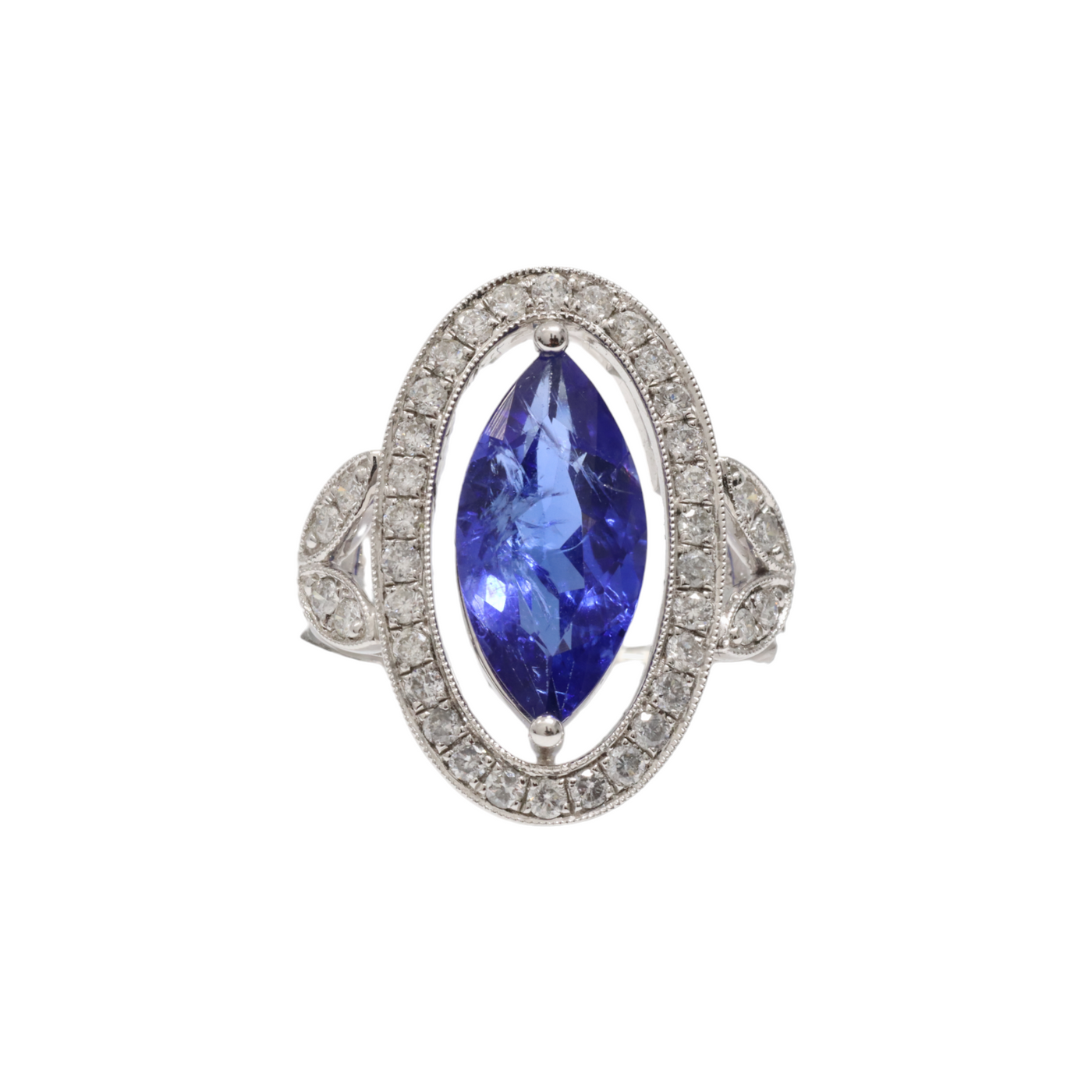 TANZANITE AND DIAMOND RING