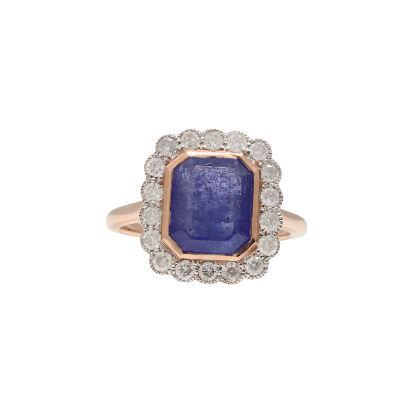 TANZANITE AND DIAMOND RING