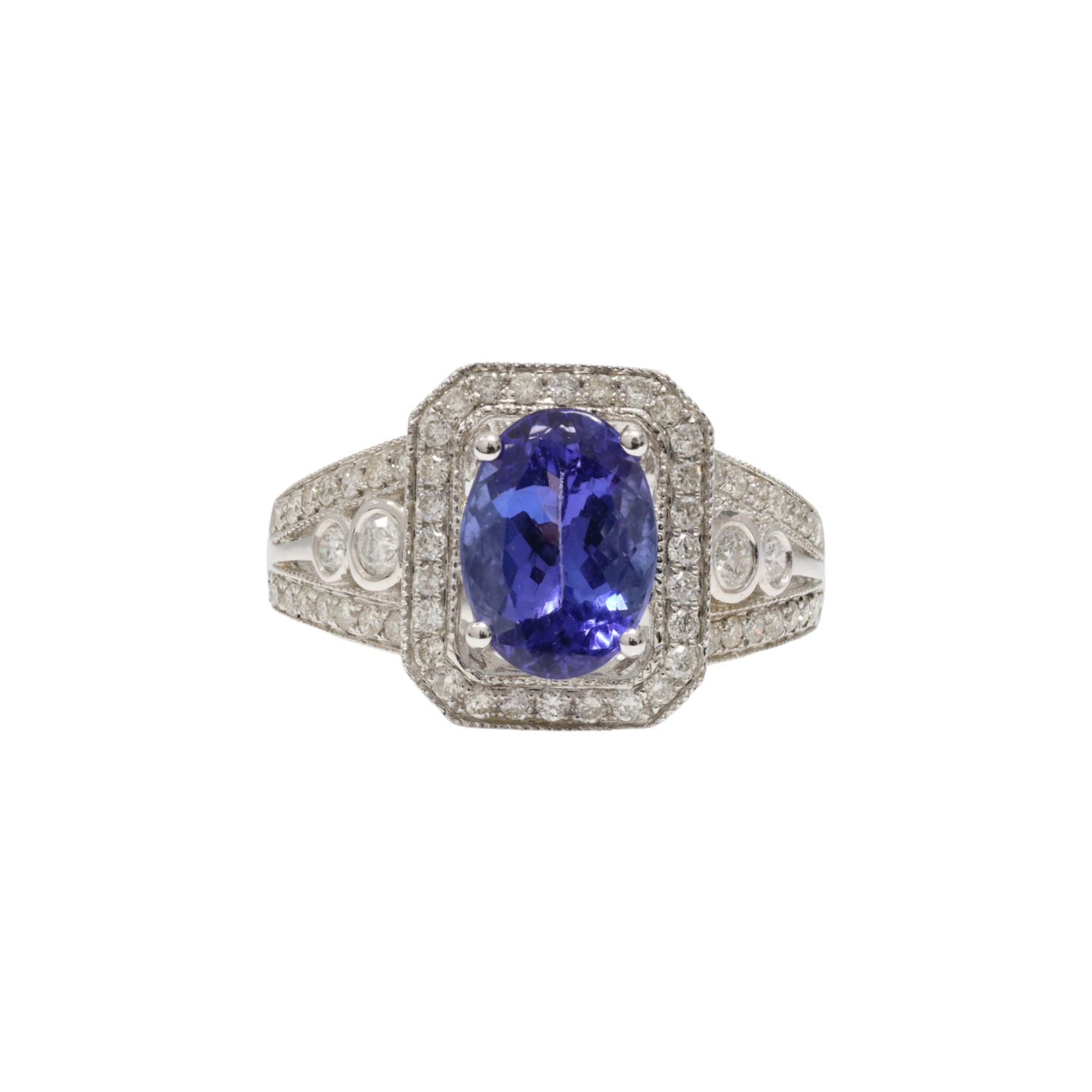 TANZANITE AND DIAMOND RING