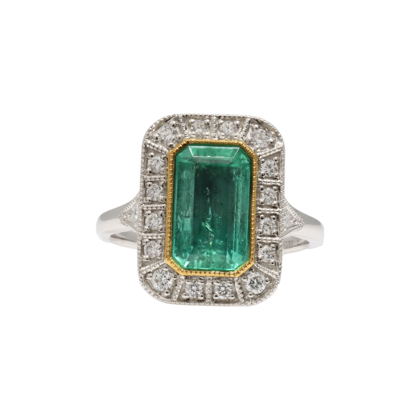 COLOMBIAN EMERALD AND DIAMOND DRESS RING