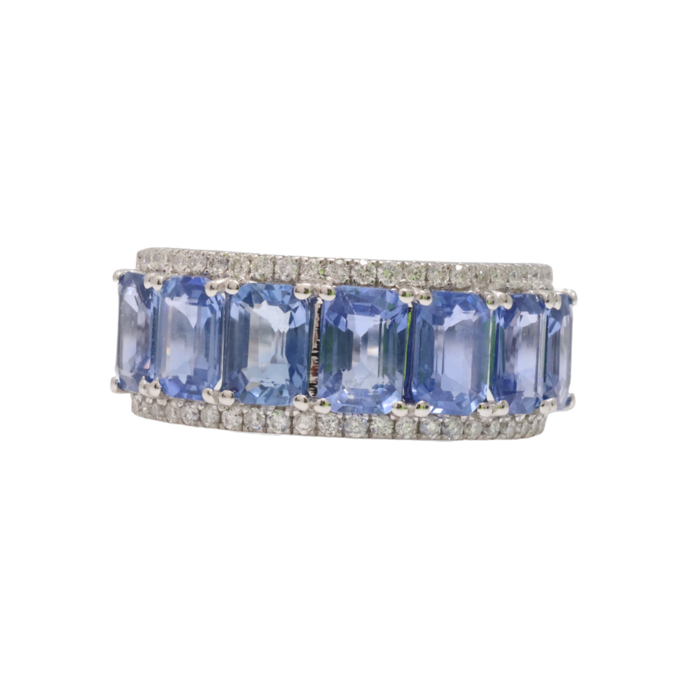 Blue sapphire and diamond ring