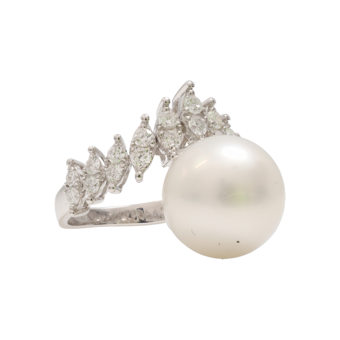 pearl and diamond ring