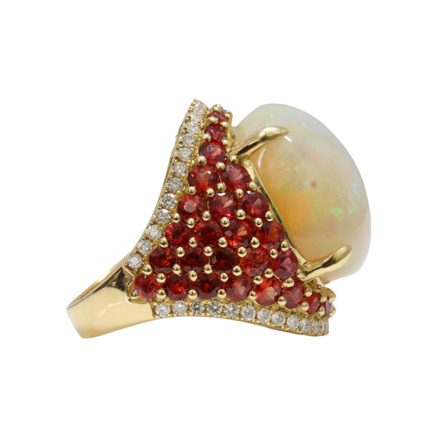 Opal, Ruby and Diamond ring