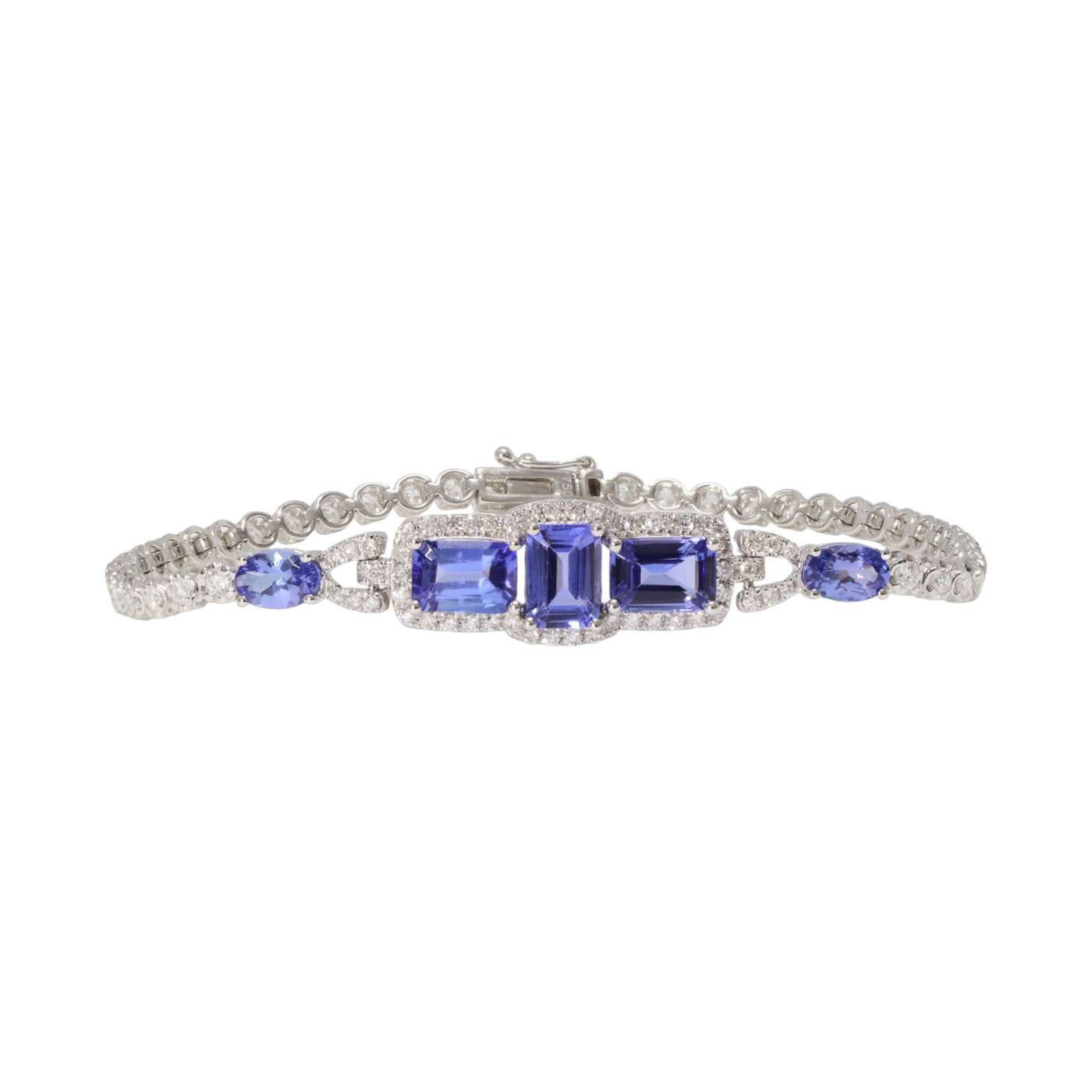 tanzanite and diamond tennis bracelet