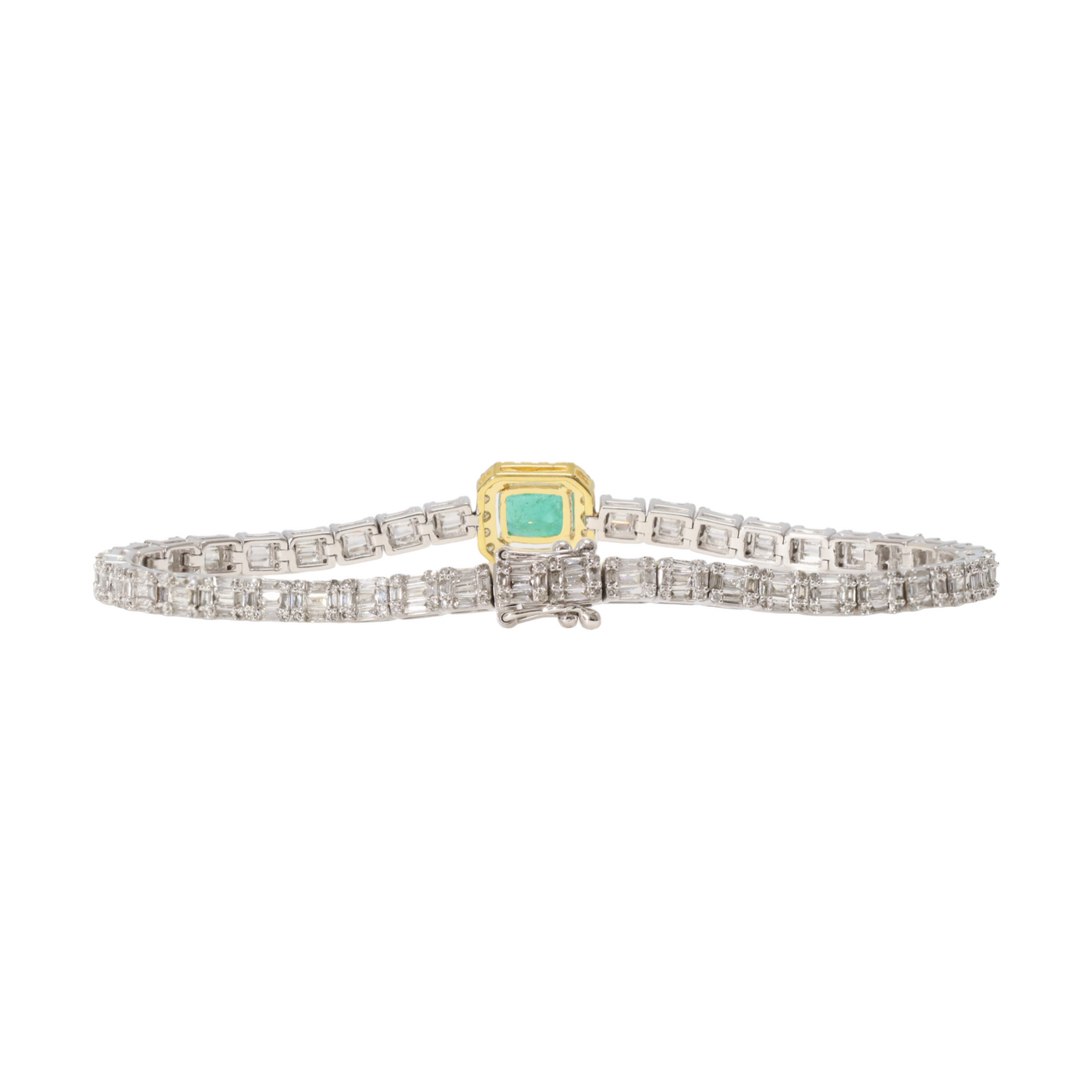 Emerald and Diamond Tennis Bracelet