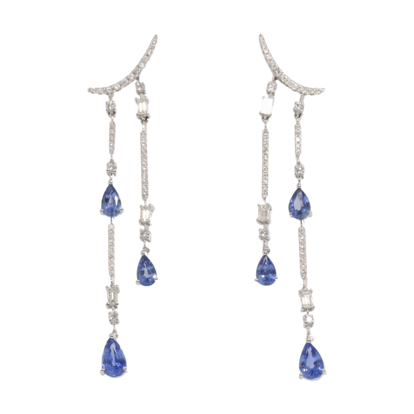 Sapphire and Diamond Drop Earrings