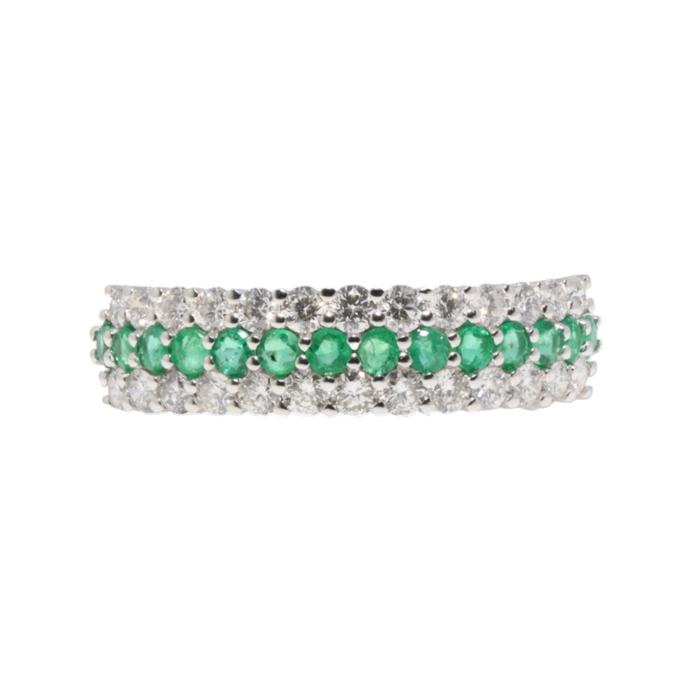 Emerald and diamond ring