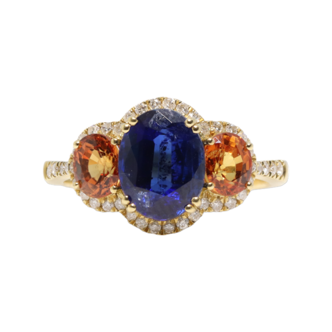 Coloured Gemstone and Diamond Dress Ring