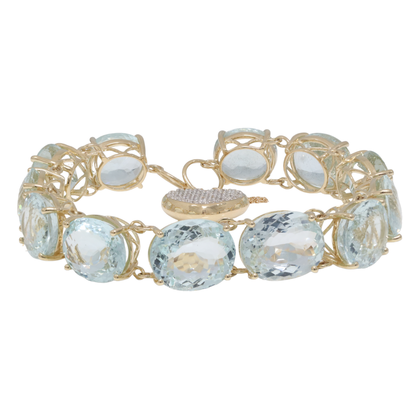 AQUAMARINE AND DIAMOND BRACELET