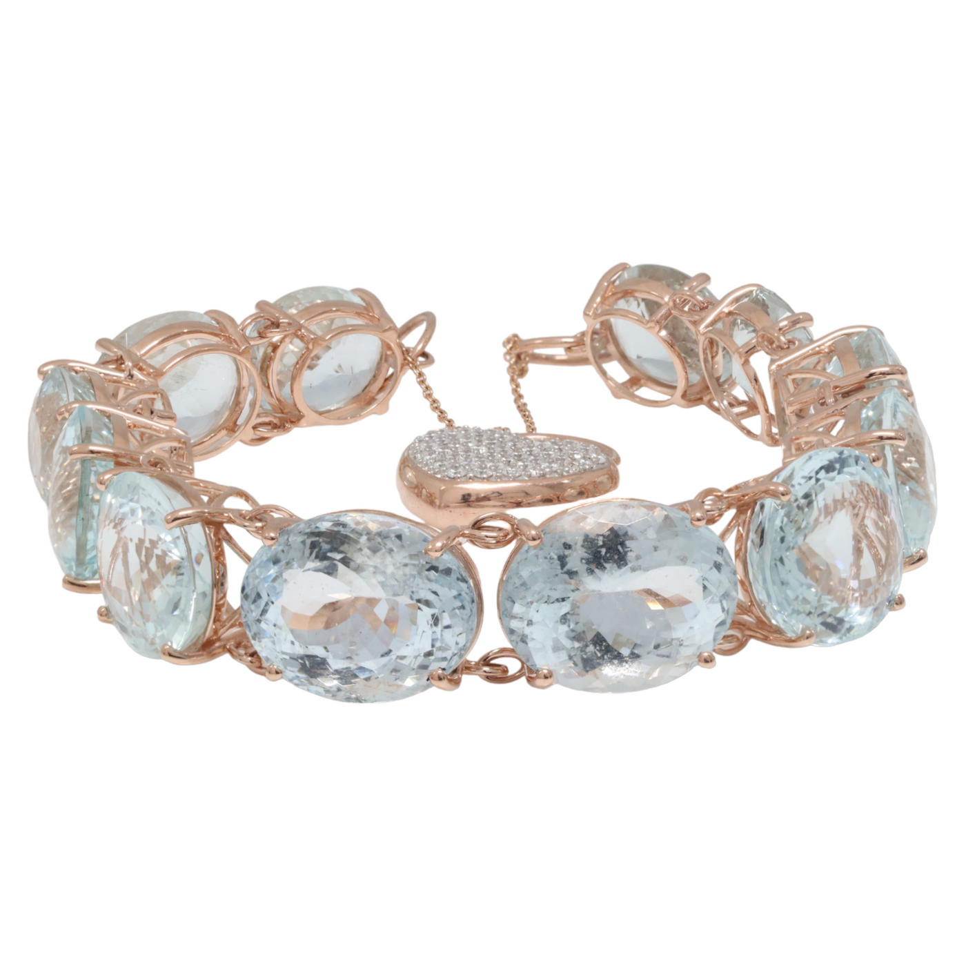 AQUAMARINE AND DIAMOND BRACELET