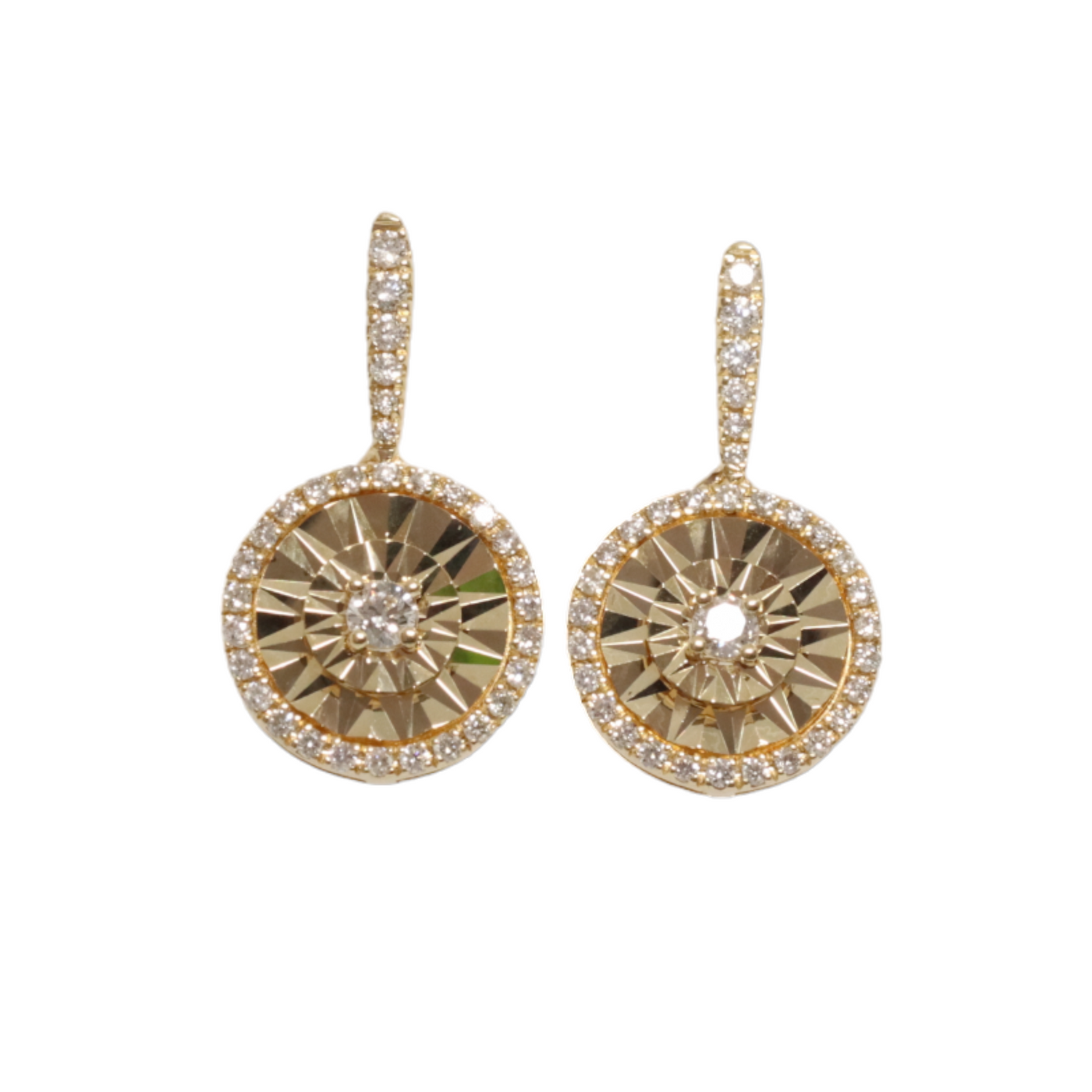 Diamond Cut Gold Earrings