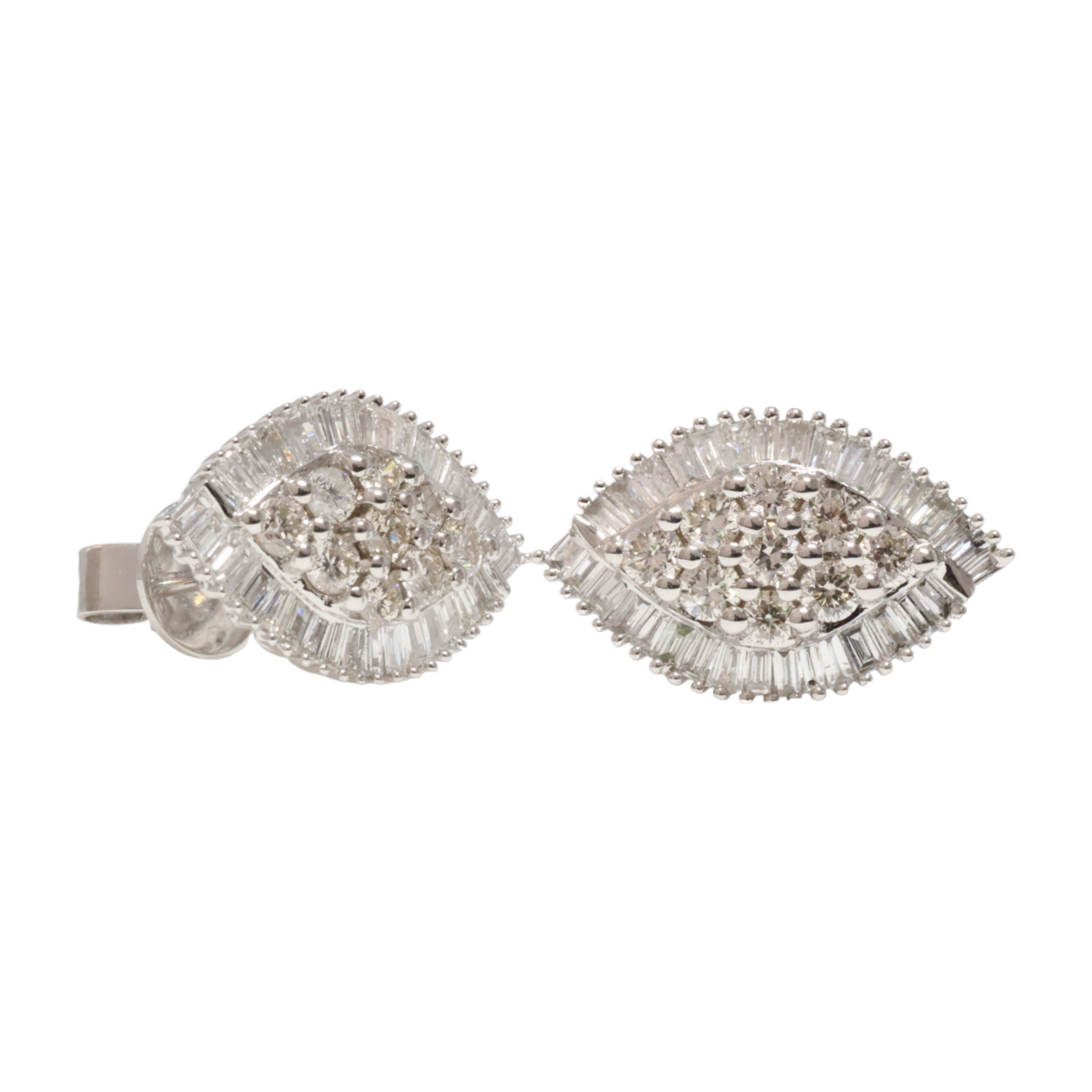 Oval shaped diamond earrings