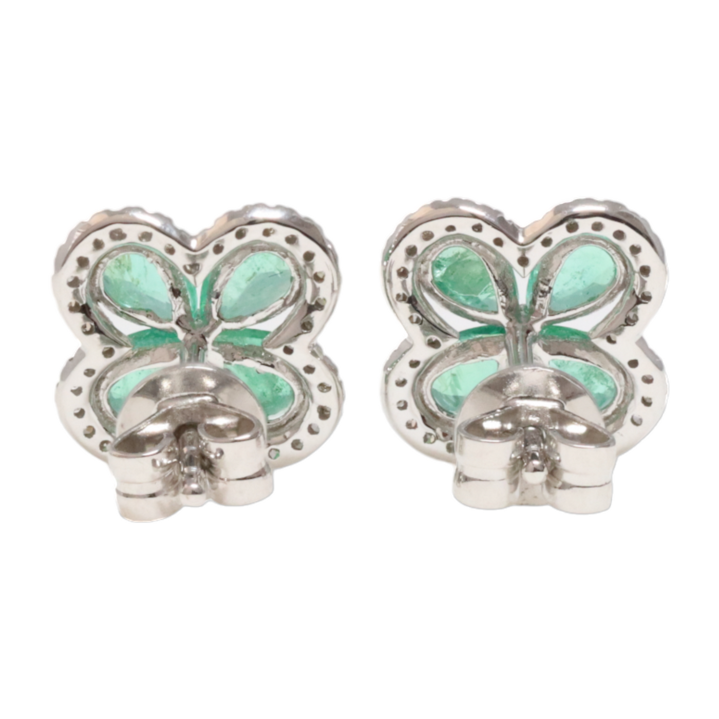 Emerald and diamond earrings