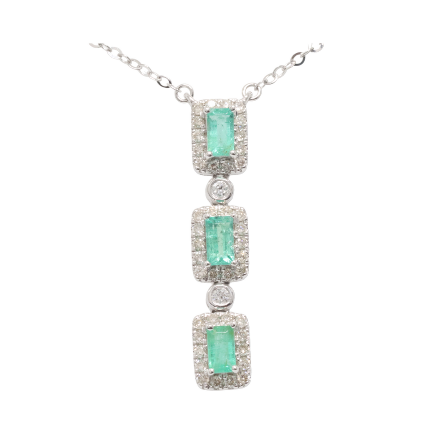 Emerald and diamond pendant