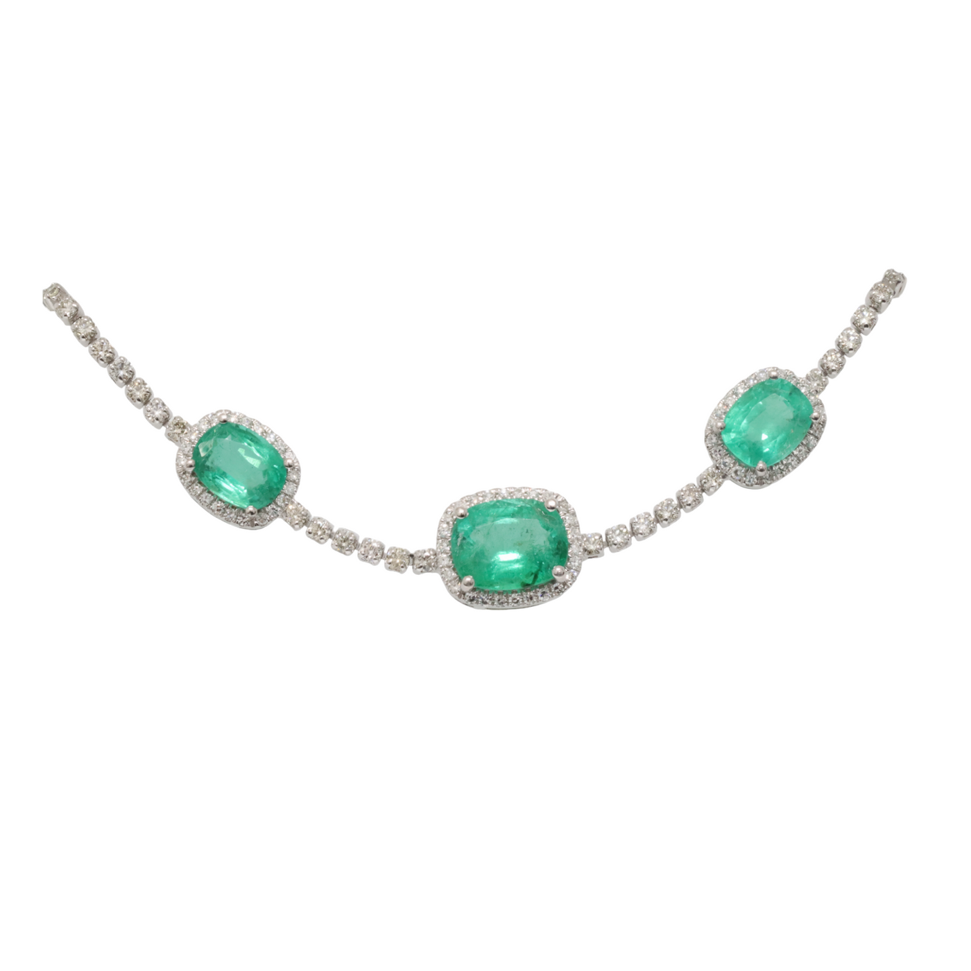 Emerald and diamond bracelet