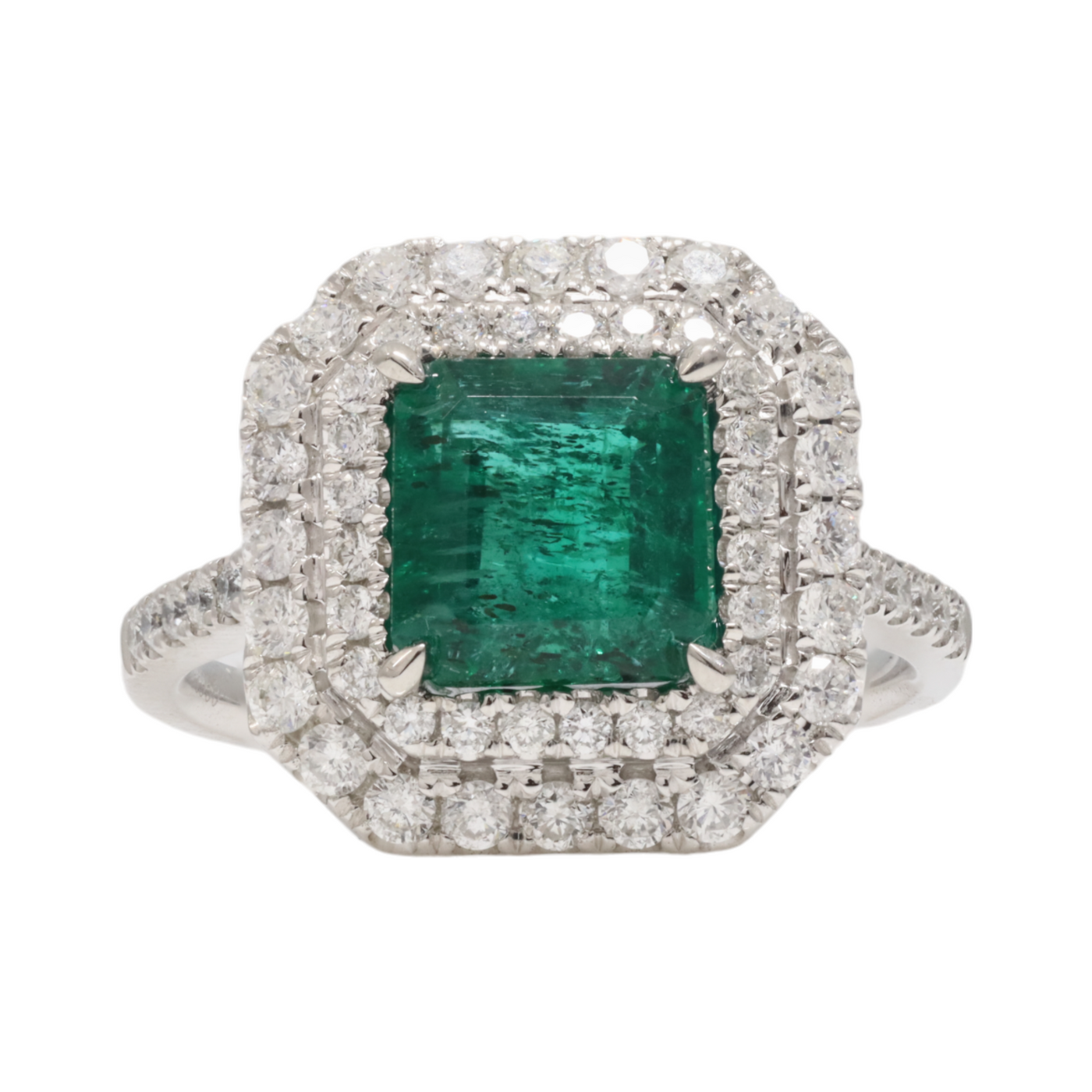 Zambian Emerald and Diamond ring