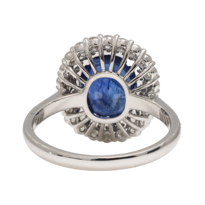 Ceylon sapphire and diamond ring