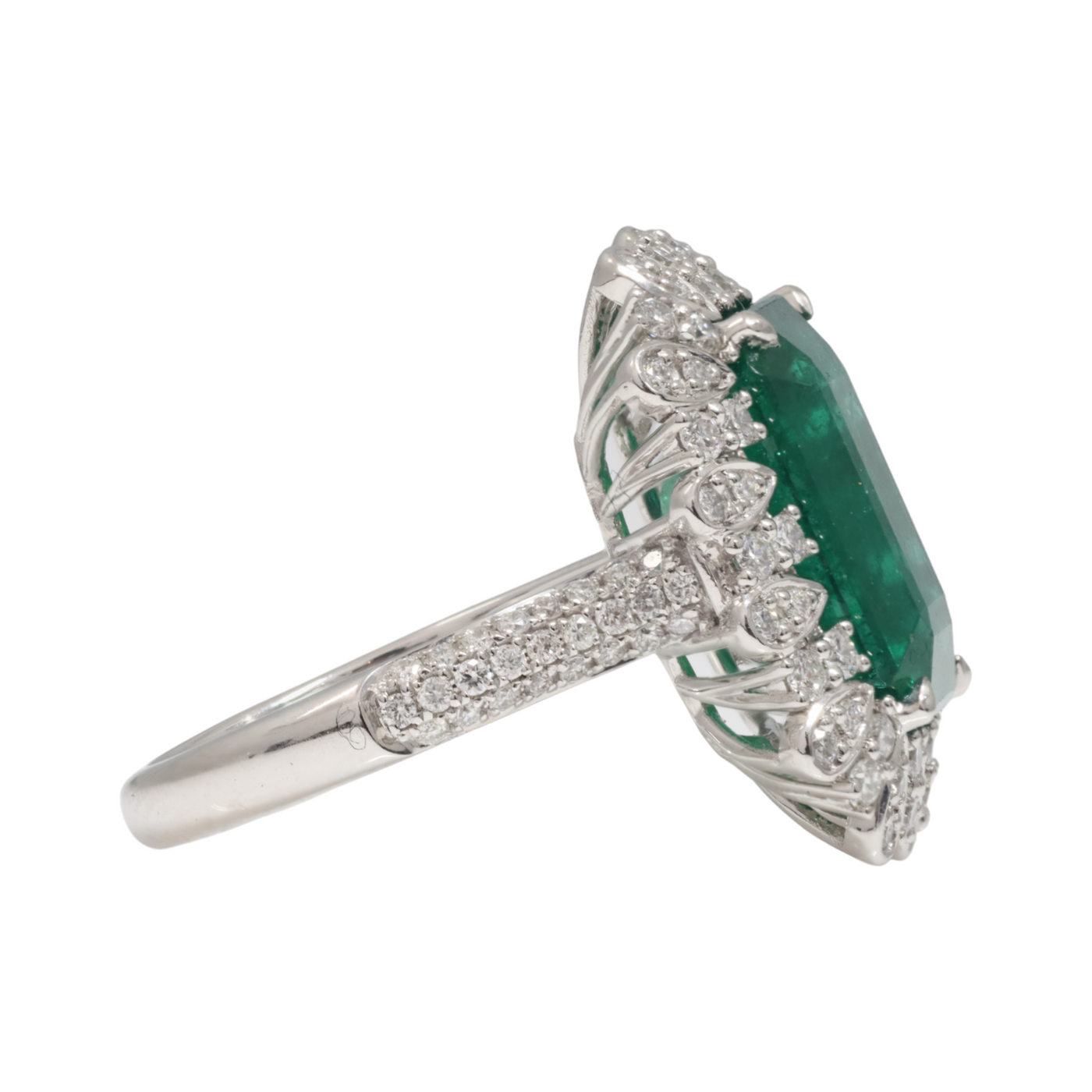 Zambian emerald and diamond ring