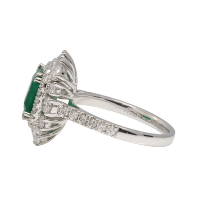 Zambian emerald and diamond ring