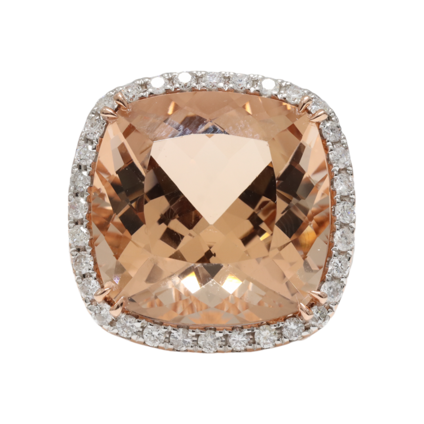 MORGANITE AND DIAMOND RING