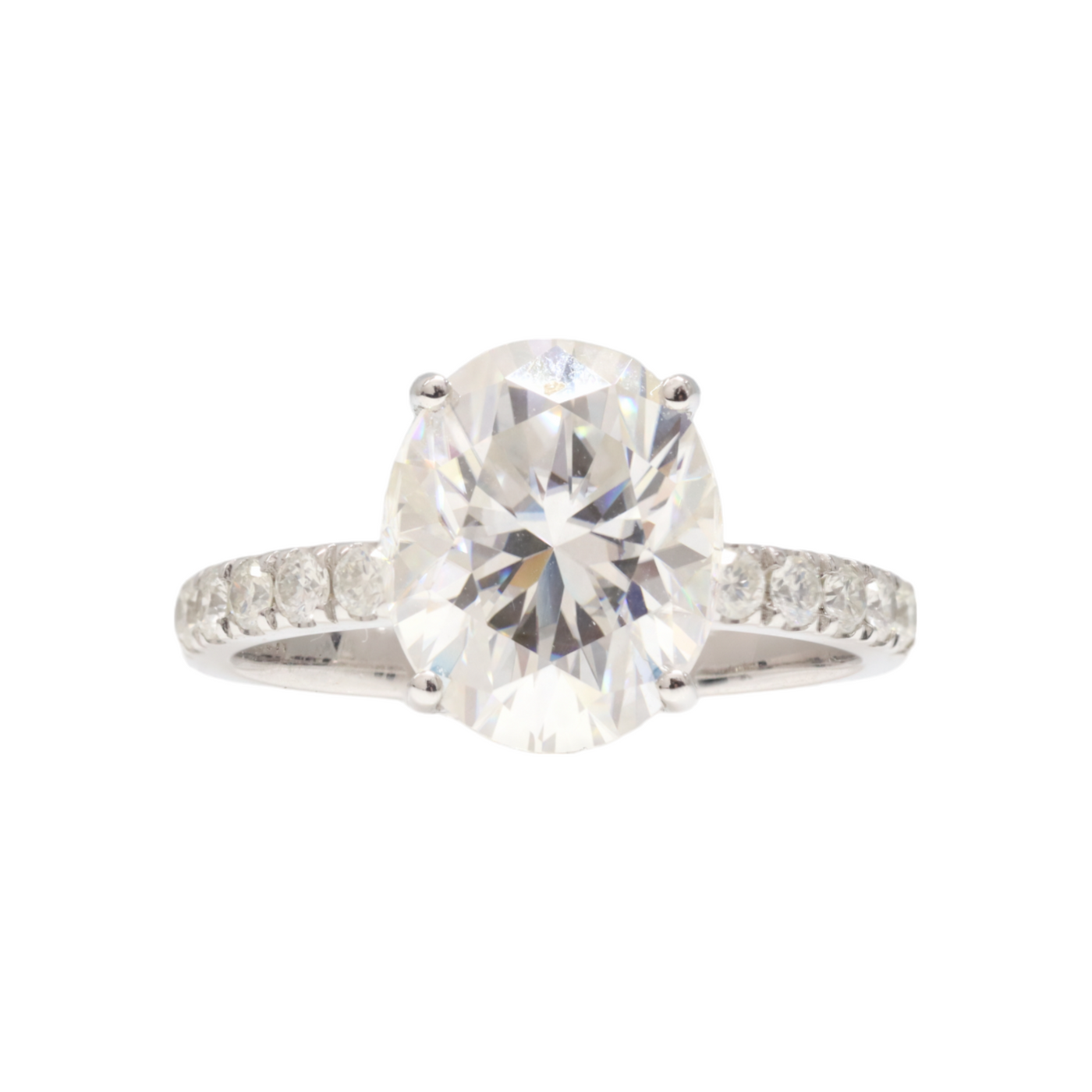 14ct White Gold Moissanite Engagement Ring