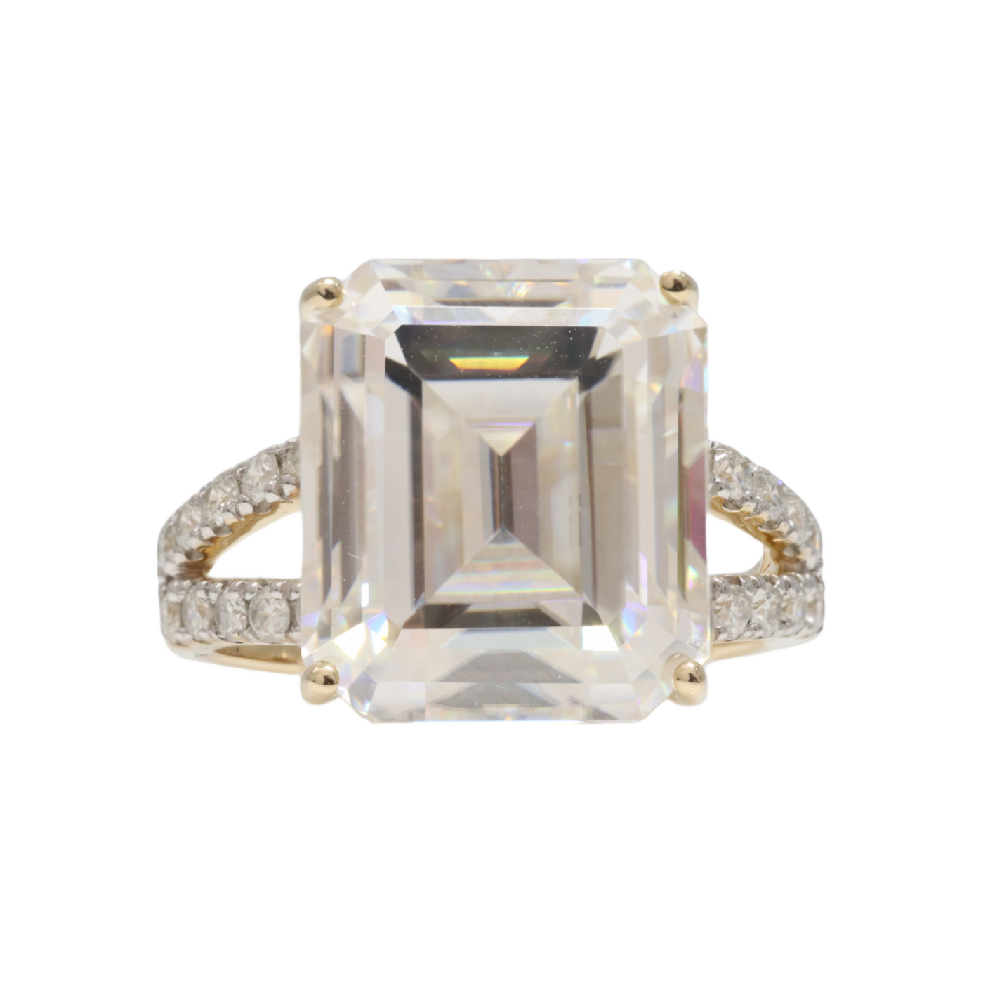 14ct Yellow/White Gold Moissanite Engagement Ring