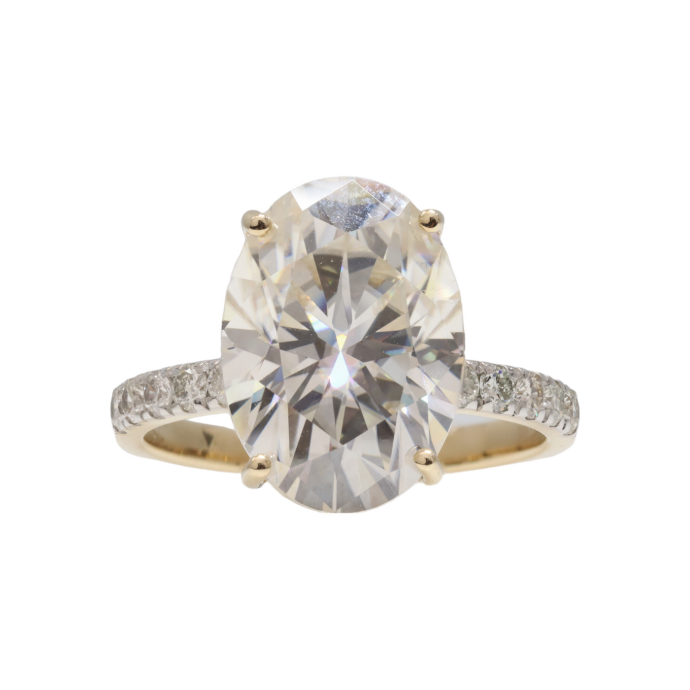 14ct Yellow Gold Moissanite Engagement Ring