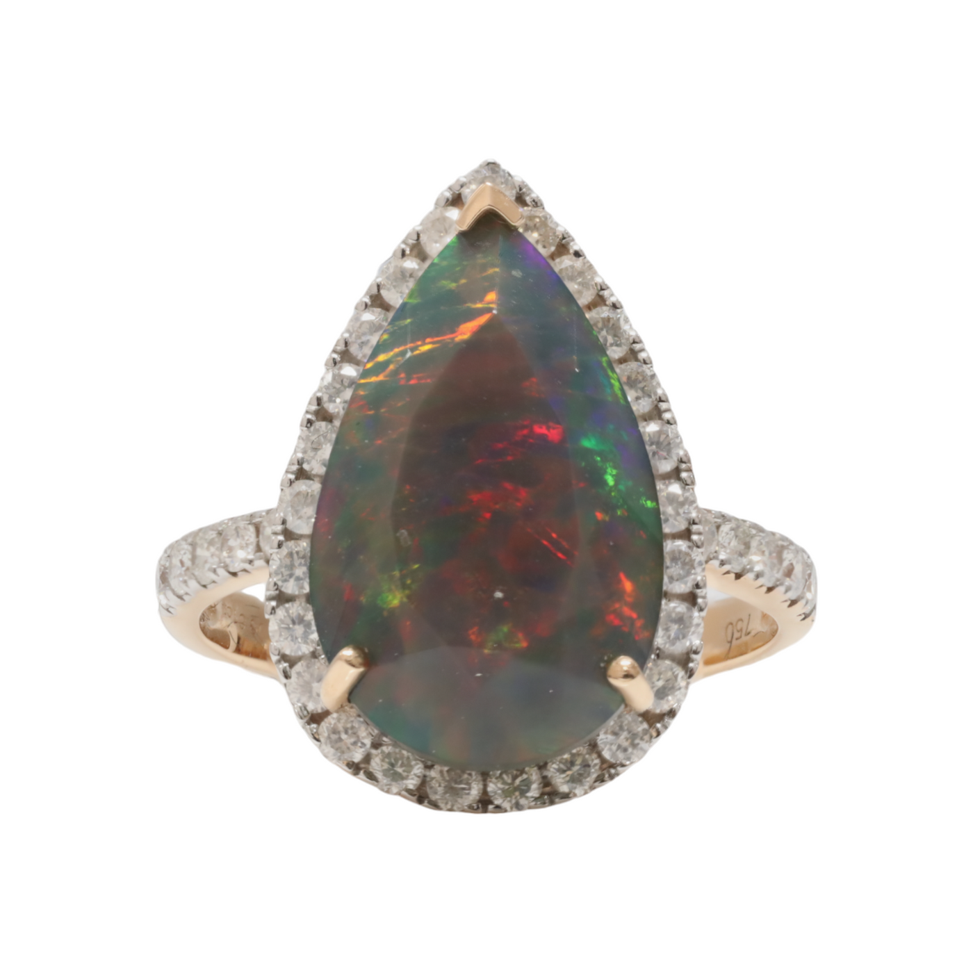 Ethiopian Opal and Diamond Ring