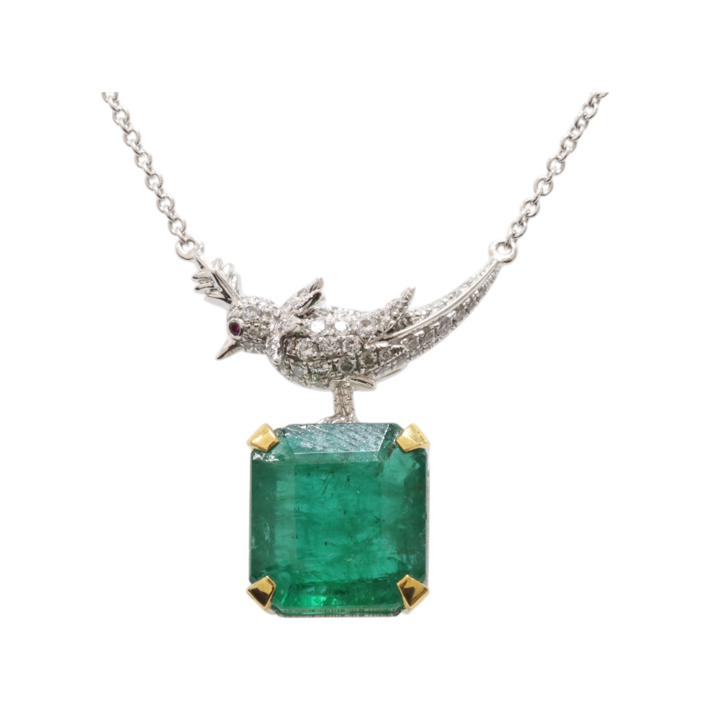 Diamond, Ruby & Emerald Pendant
