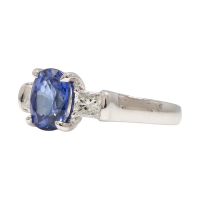 Sapphire & Princess Cut Diamond Ring