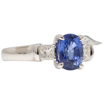 Sapphire & Princess Cut Diamond Ring