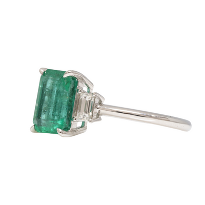 Emerald & Baguette Diamond Ring