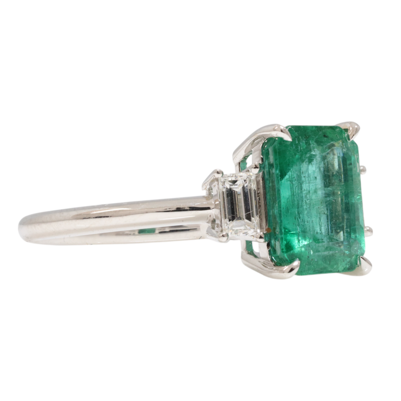 Emerald & Baguette Diamond Ring