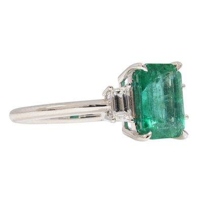 Emerald & Baguette Diamond Ring