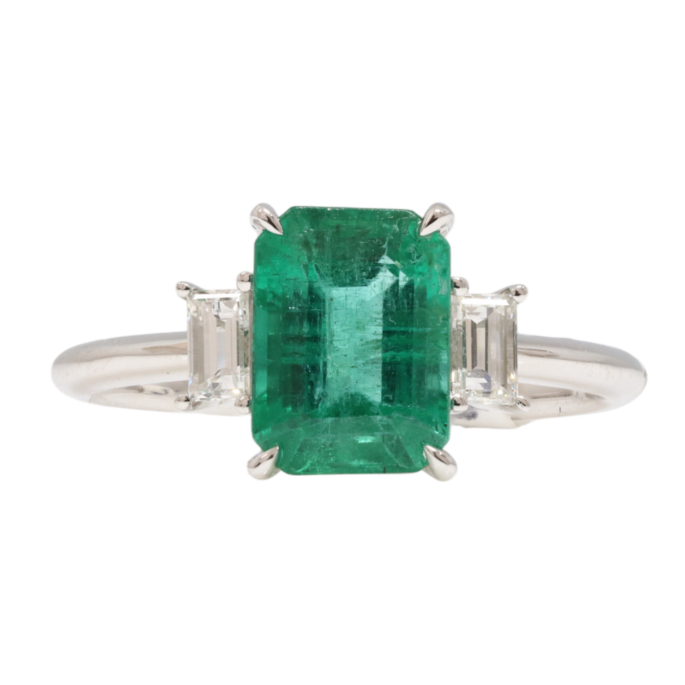 Emerald & Baguette Diamond Ring