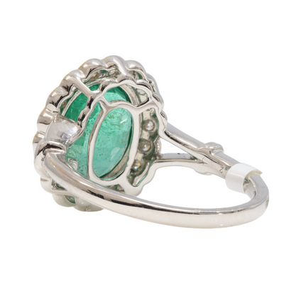 Two Tone Emerald Ring